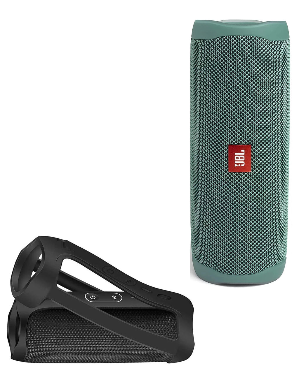 Speaker Waterproof with (EcoGreen) Sleeve Flip Wireless 5 Bluetooth JBL Silicone Carrying Protective Bundle Portable
