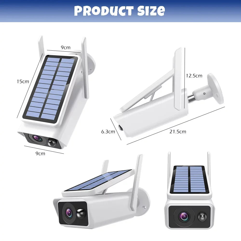 Outdoor, Cameras Night Talk, DFITO PIR Camera Wireless Panel, Vision,Waterproof, Security with Detection, Security Outdoor White Solar Solar 2-Way