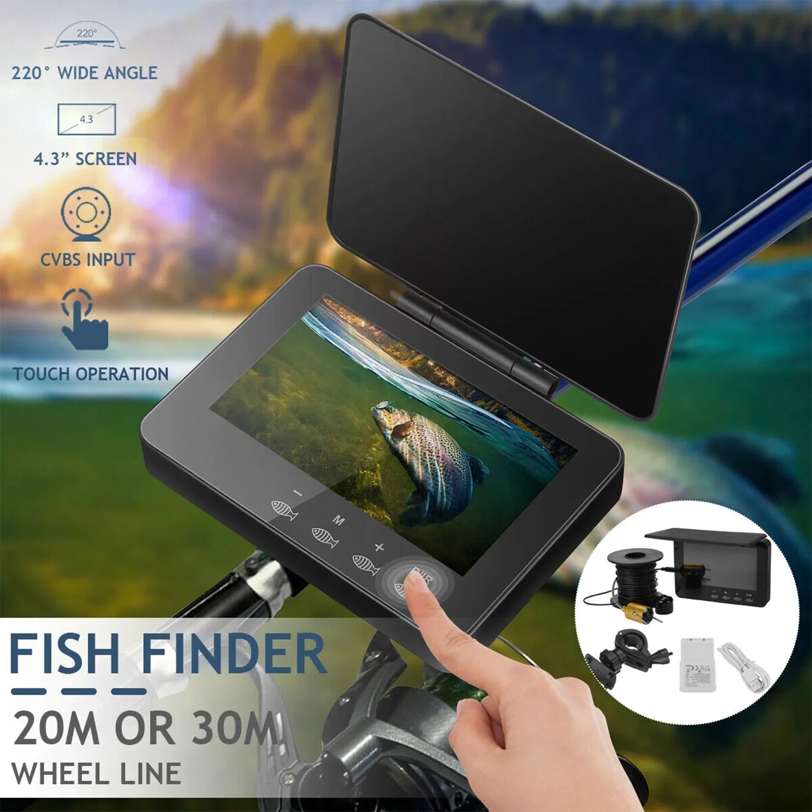 Finder 4.3 River Fish Ice Fishing Fishing Ice Underwater for Fishing Boat Sea inch Camera 1000TVL