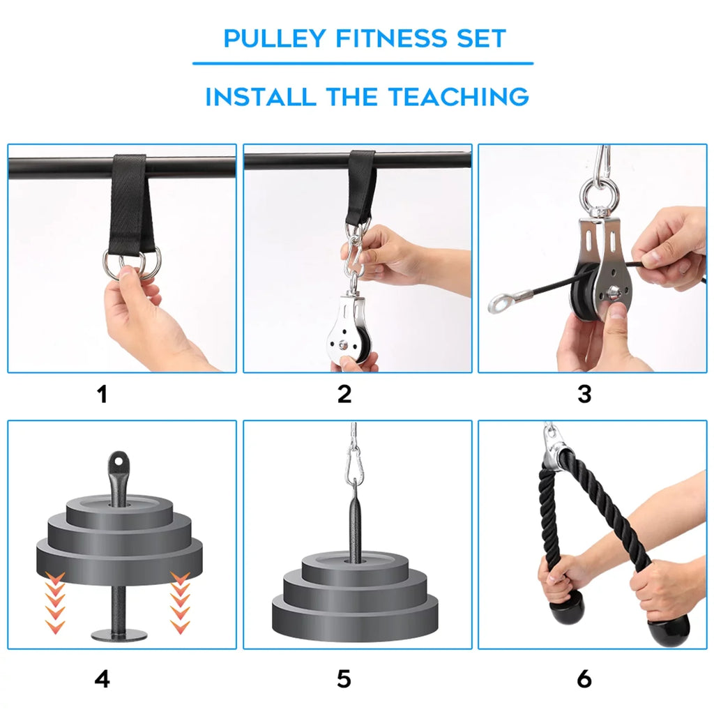Pulley Fitness DIY Strength Loading Arm Lifting System Blaster Cable Equipment Machine Lixada Pin Biceps Hand Training Triceps Attachment