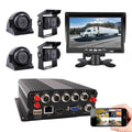 Rear 4 Bus Cameras RV DVR Remote 4 Channel Kit Car LTE Side IP68 Video for Front Vehicle Fleet CCTV Wifi Van CELLULAR Recorder Backup on Web/APP GPS 1080P Truck View View JOINLGO 4G Bus