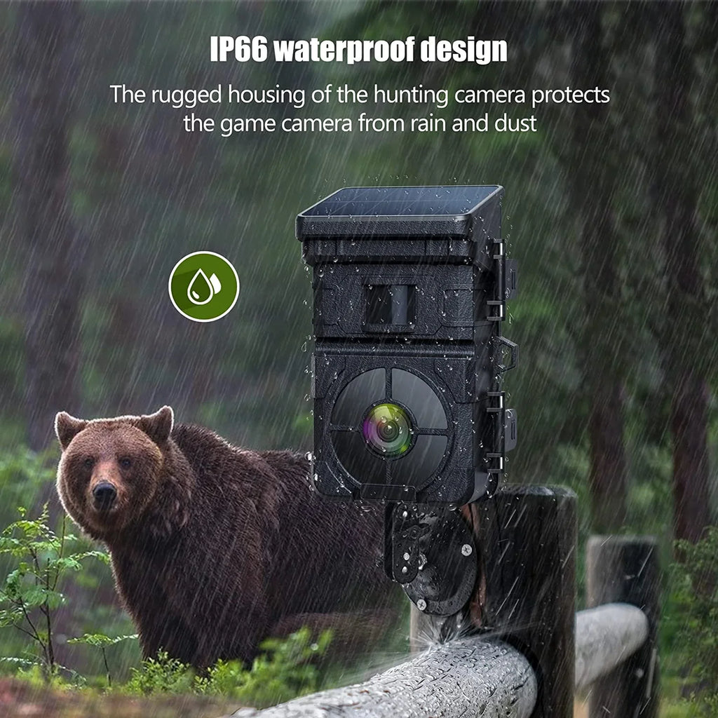 24MP Motion Hunting Built-in Speed Trail Lithium Rechargeable Solar 1080P Cam Trigger IP66 Camera with Game Camera Night 2500mAh Vision 120Â°Wide CAMPARK 0.1s Waterproof Battery Angle Activated