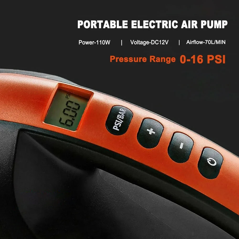 Electric High 16PSI Air 12V Paddle Orange Pump 2-Stage Intelligent Pressure PXIWS Board Pump