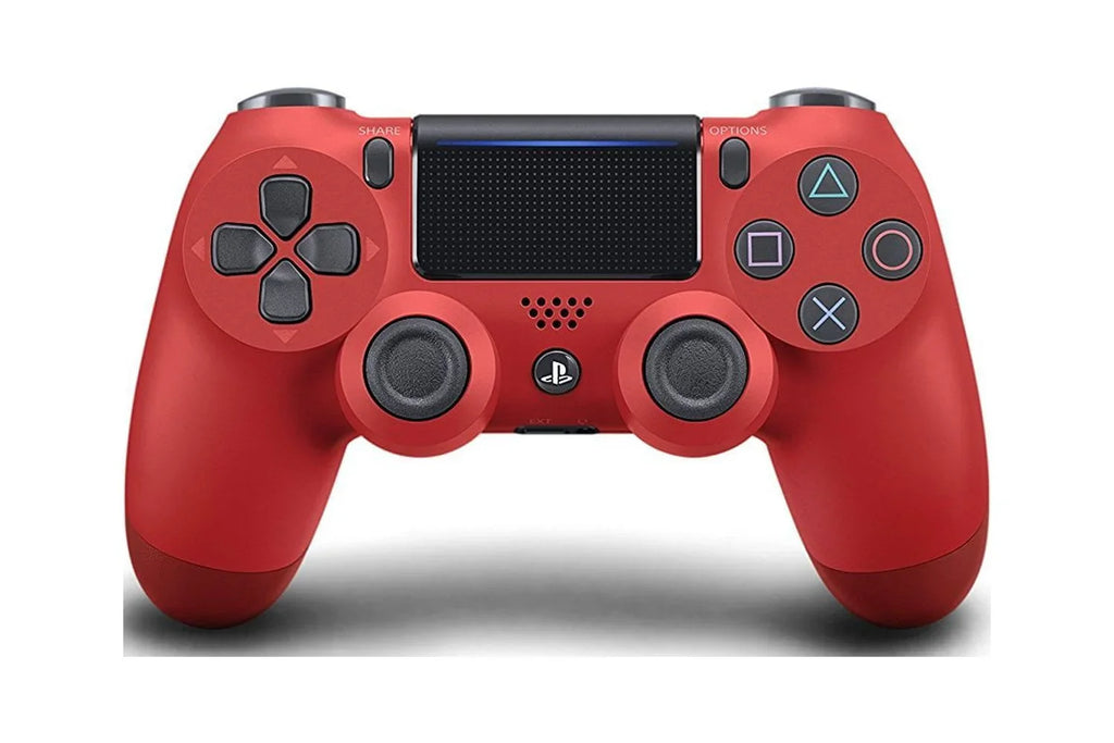 Sony AXTION Earbuds Dual + Controller Gaming New) Console Wired Shock For BOLT Bundle Red Like PS4 (Refurbished: Pre-Owned