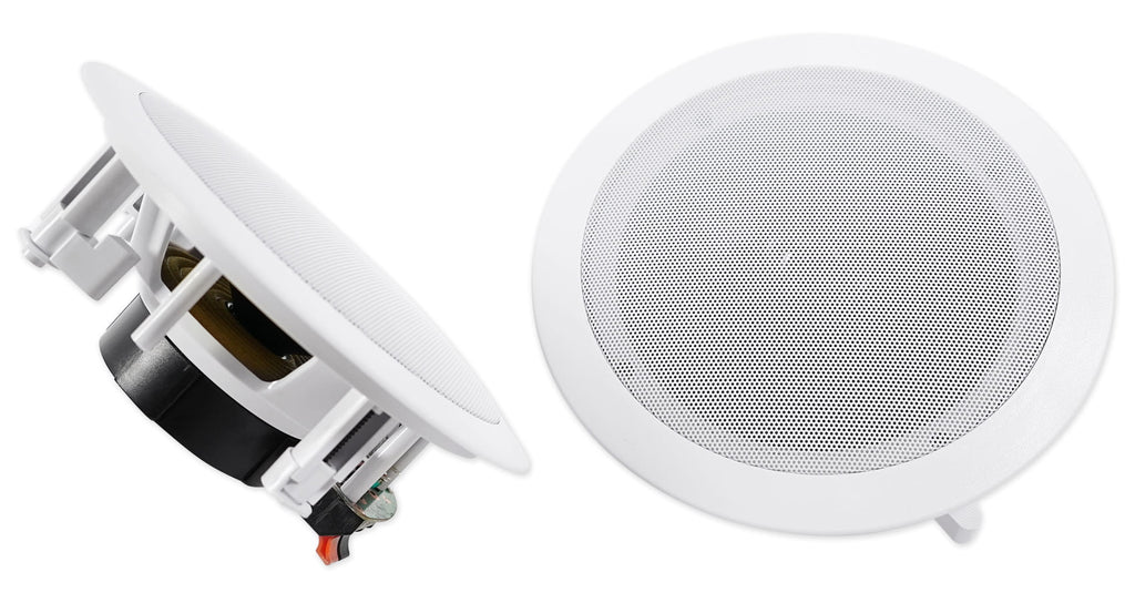 Ceiling Receiver+(8) LED Tube Theater Speakers Rockville Amp/Home 6.5" White