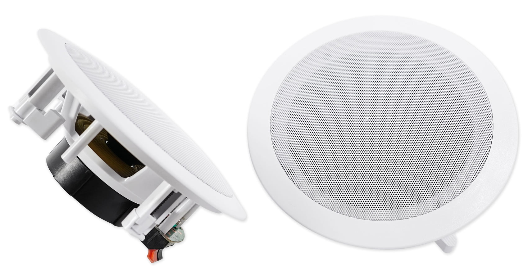 Ceiling Receiver+(8) LED Tube Theater Speakers Rockville Amp/Home 6.5" White