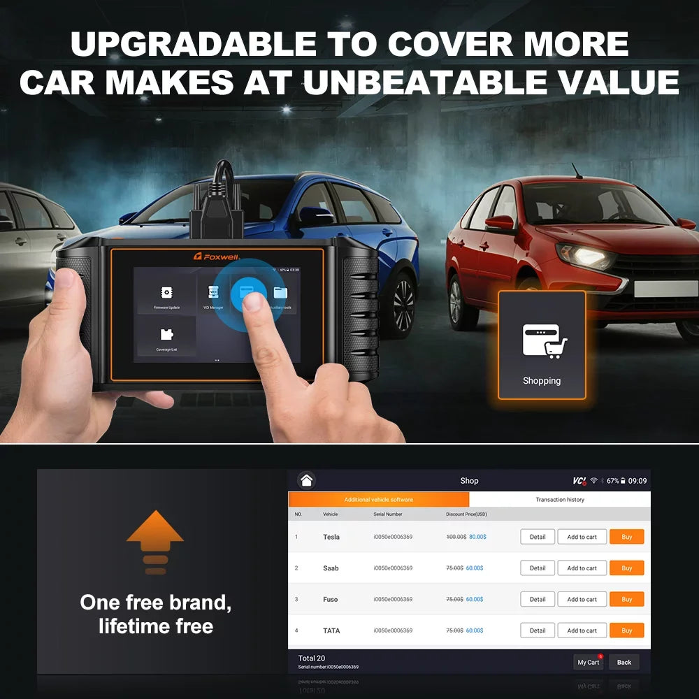 Full Elite Automotive Tool Code Bi-Directional Reset NT510 30 Scanner Acura for Honda Acura Control System NT710 for Scanner OBD2 JOBD Car Scan Reader Fits Honda Scanner Upgraded Services Fits Foxwell