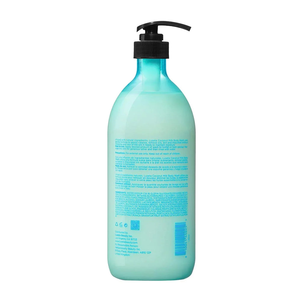 33.8oz Body Wash, Luseta Dry Gentle Skin Soap-Free for Milk Coconut