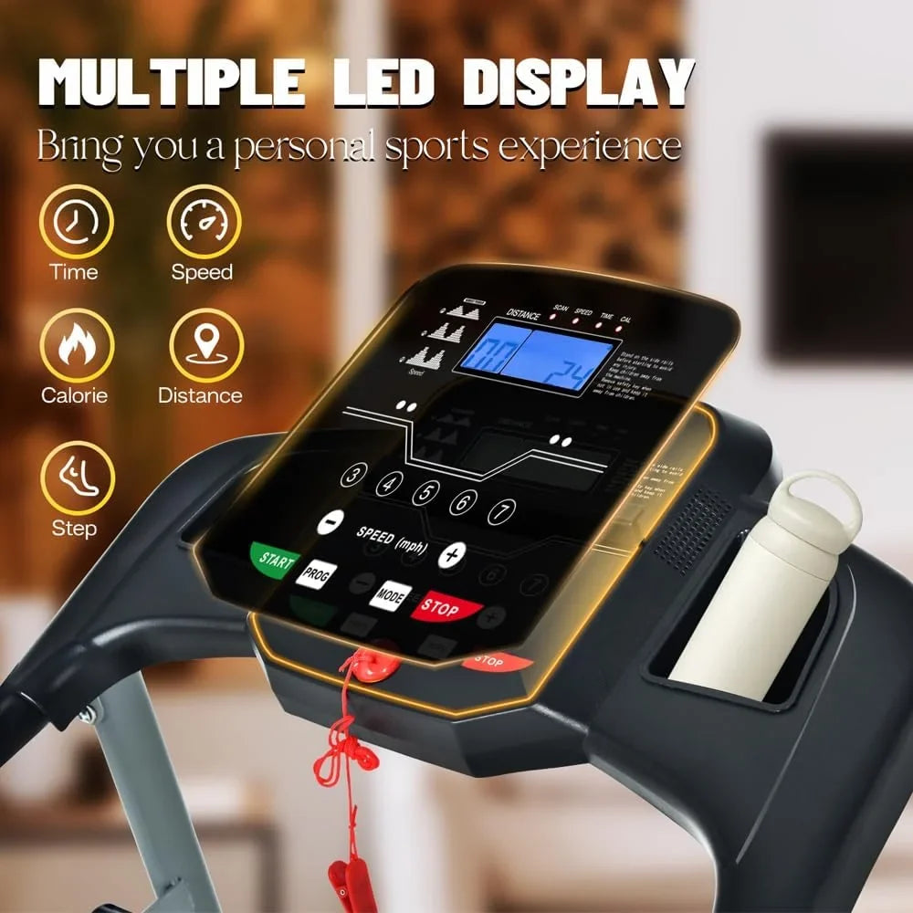 je Capacity Monitor jx 15 LED Apartment, Home Yone Treadmill Holder or Lock, and Foldable Home/Gym/Small for LB and Programs, Cup Preset with with Safety Treadmill, 250 Adjustable