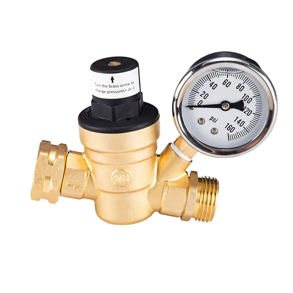 with Screened Durable Brass Inlet Filter Pressure RV System Valve Regulator Water for Plumbing Ideal Yabuy