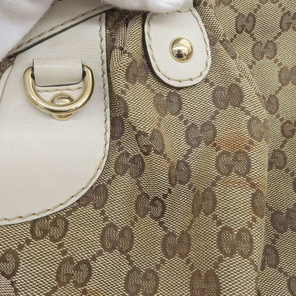 506631 canvas bag 223974 tote GG beige Pre-Owned Gucci handbag (Good) leather GUCCI