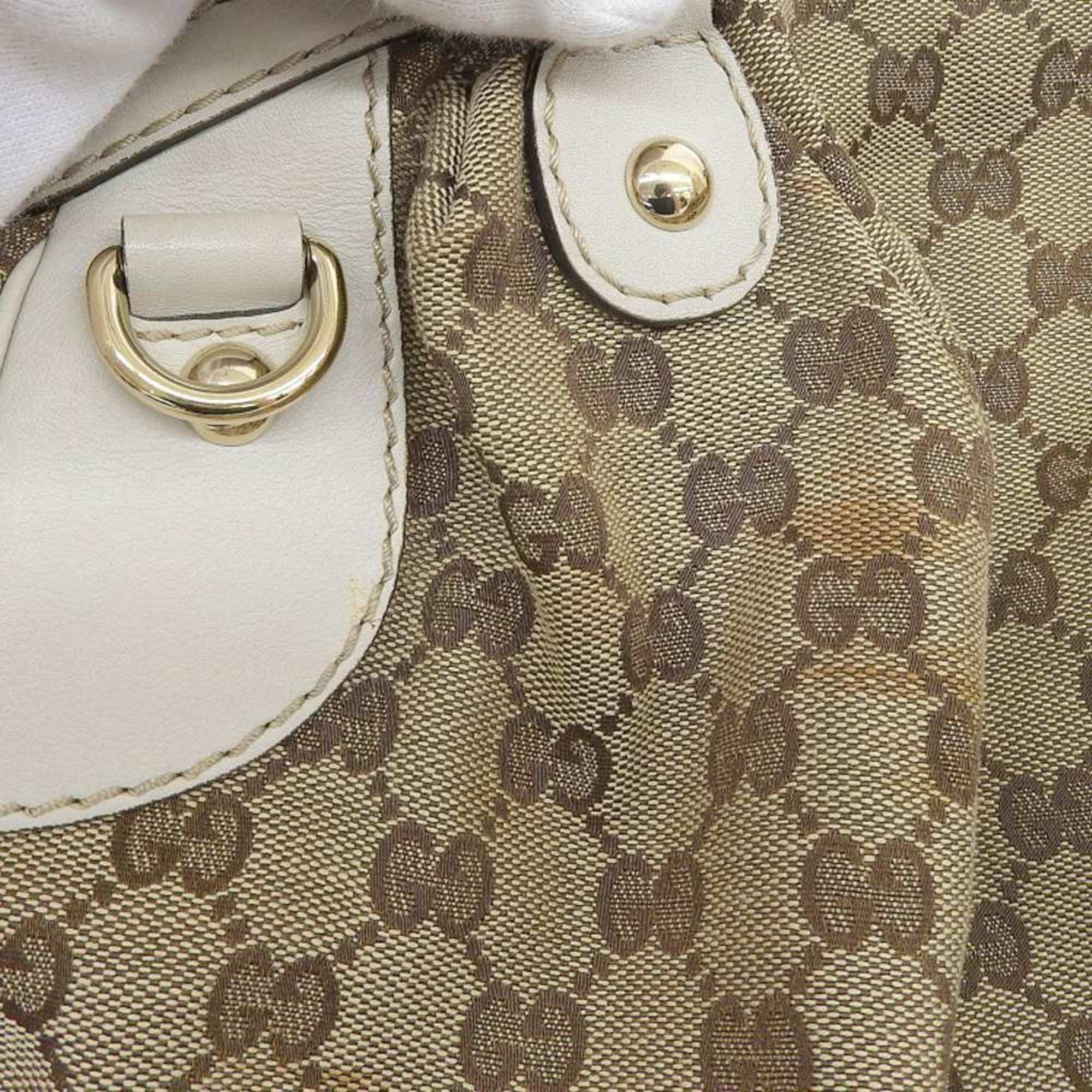 506631 canvas bag 223974 tote GG beige Pre-Owned Gucci handbag (Good) leather GUCCI