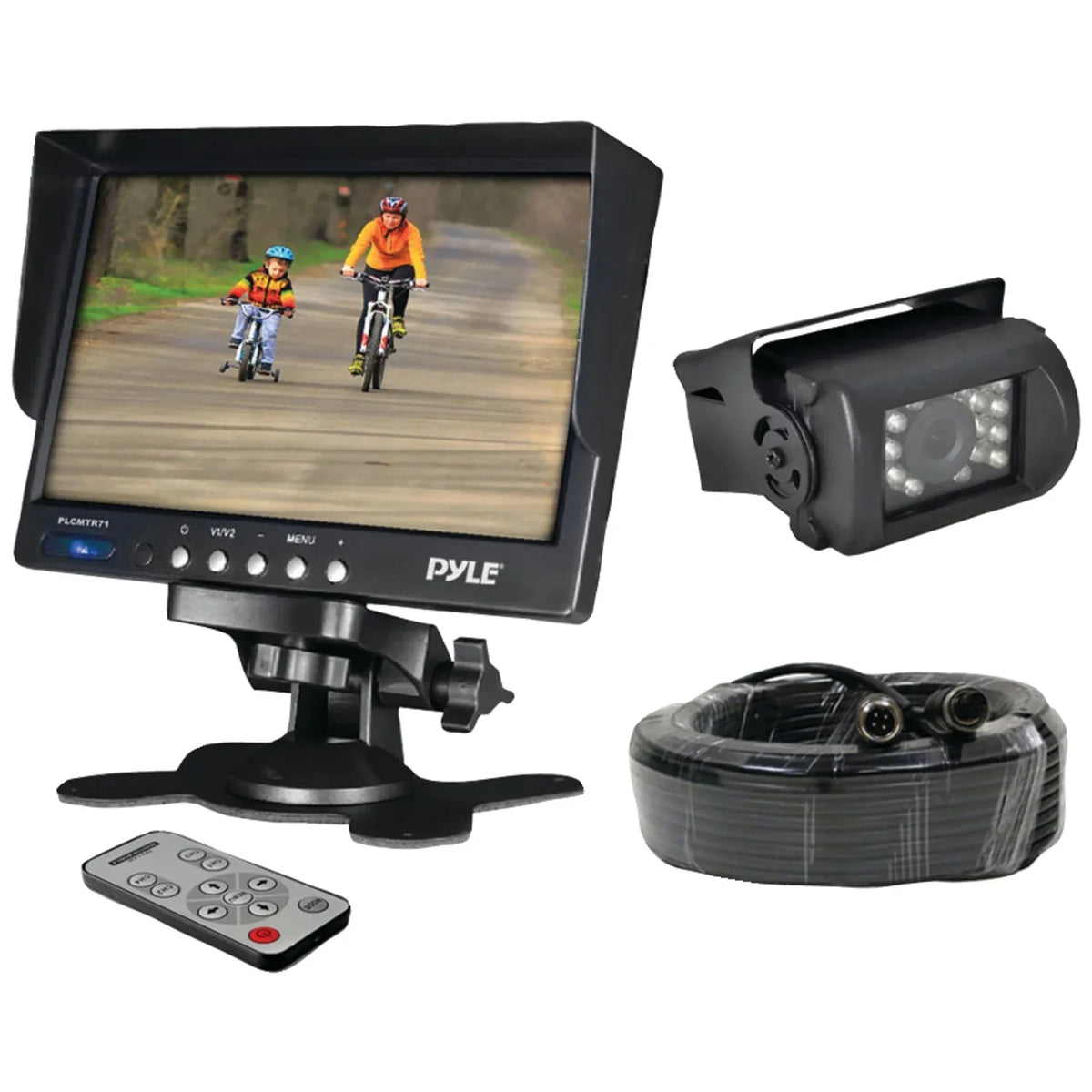 Night IR Monitor System Weatherproof and with 7" PLCMTR71 with Pyle Commercial-Grade Vision Camera Camera Backup