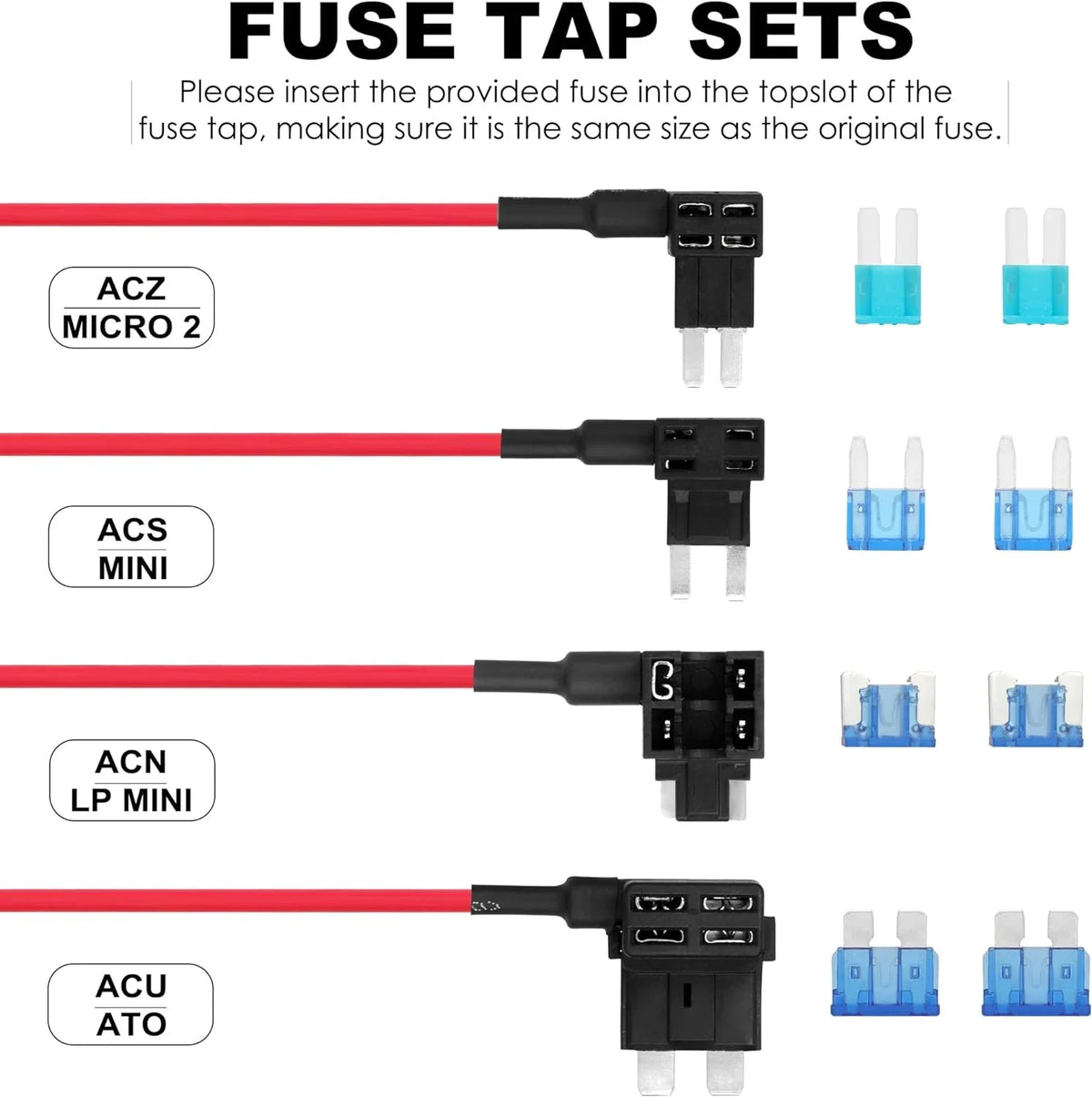 Pro Cam, Cam Wire Pro/P10 5V Mirror P12/P12 Set for 12V-24V Dash Kit Hardwire Type-C Kit, Dash Fuse to Full Hard
