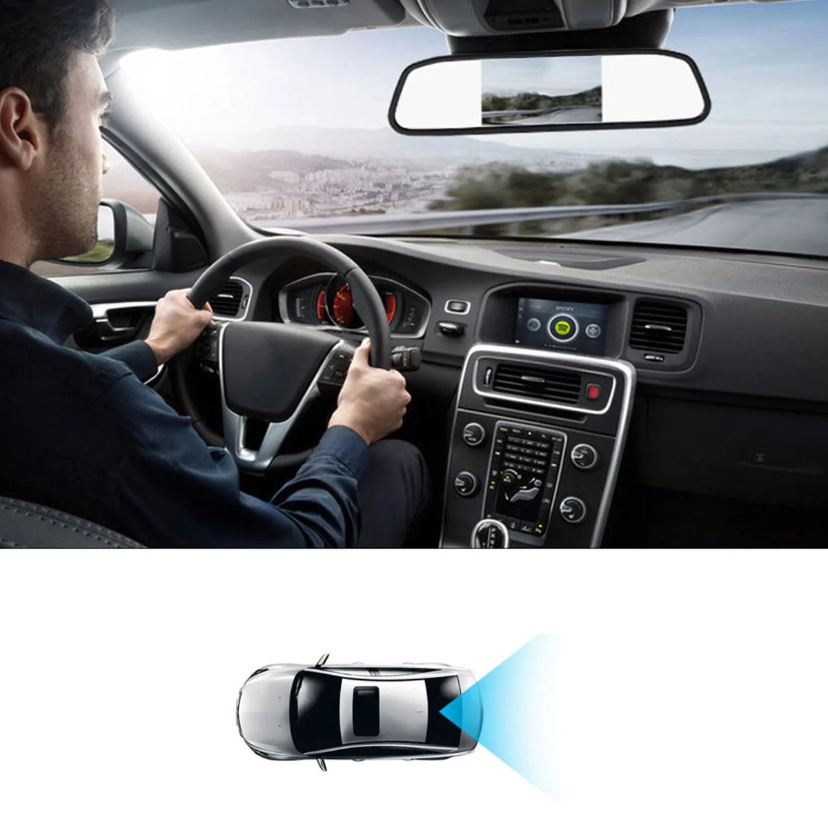 Vehicle Car Mad 5.0" Universal Camera Hornets 170 TFT 2-DAY System Monitor Kit Mirror LCD +