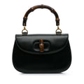 Handbag Top Gucci Bamboo Black Night HandleBag Pre-Owned Calf Authenticated Leather (Good) Unisex
