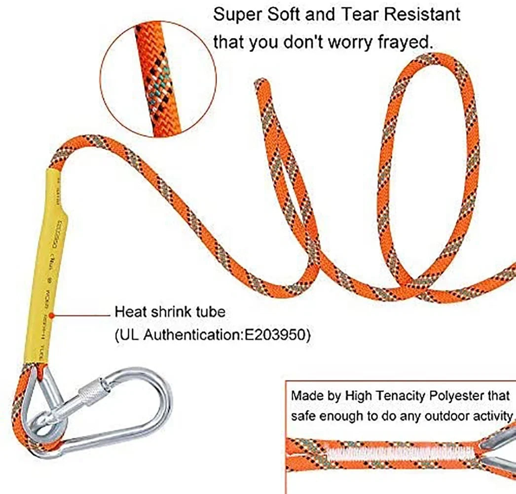 Rope XBEN Rock Rope Escape for Parachute Climbing 50M(160ft) X Outdoor Rescue Climbing Fire Rope Static Equipment Climbing Ice