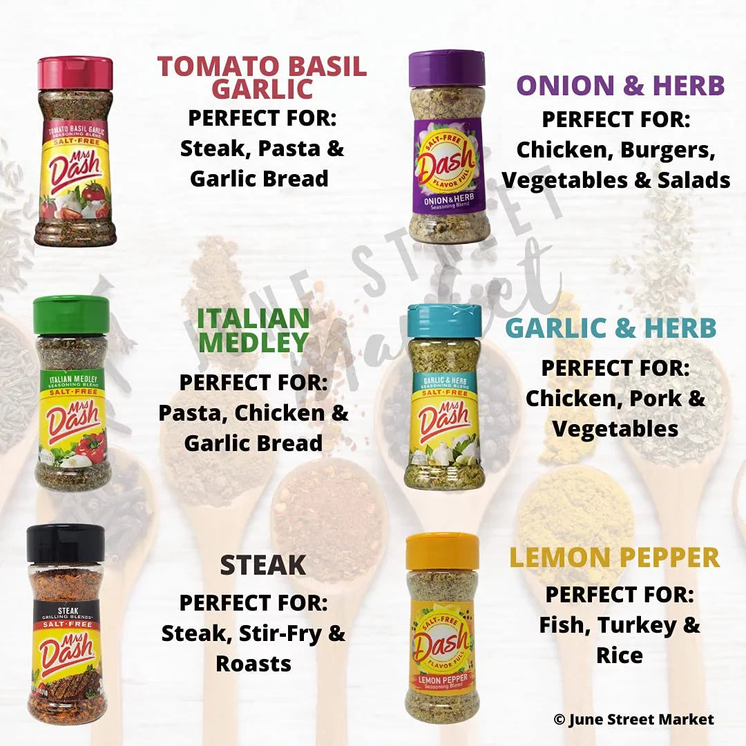Set Dash Card Blend Mrs. with Market June Total) Seasonings Blank Variety New Street Starter 12 - Flavors oz (28.8 Salt Recipe No