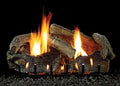 Slope Aged Stacked Logset NG with Manual Glaze VF/V Oak 18" Burner,
