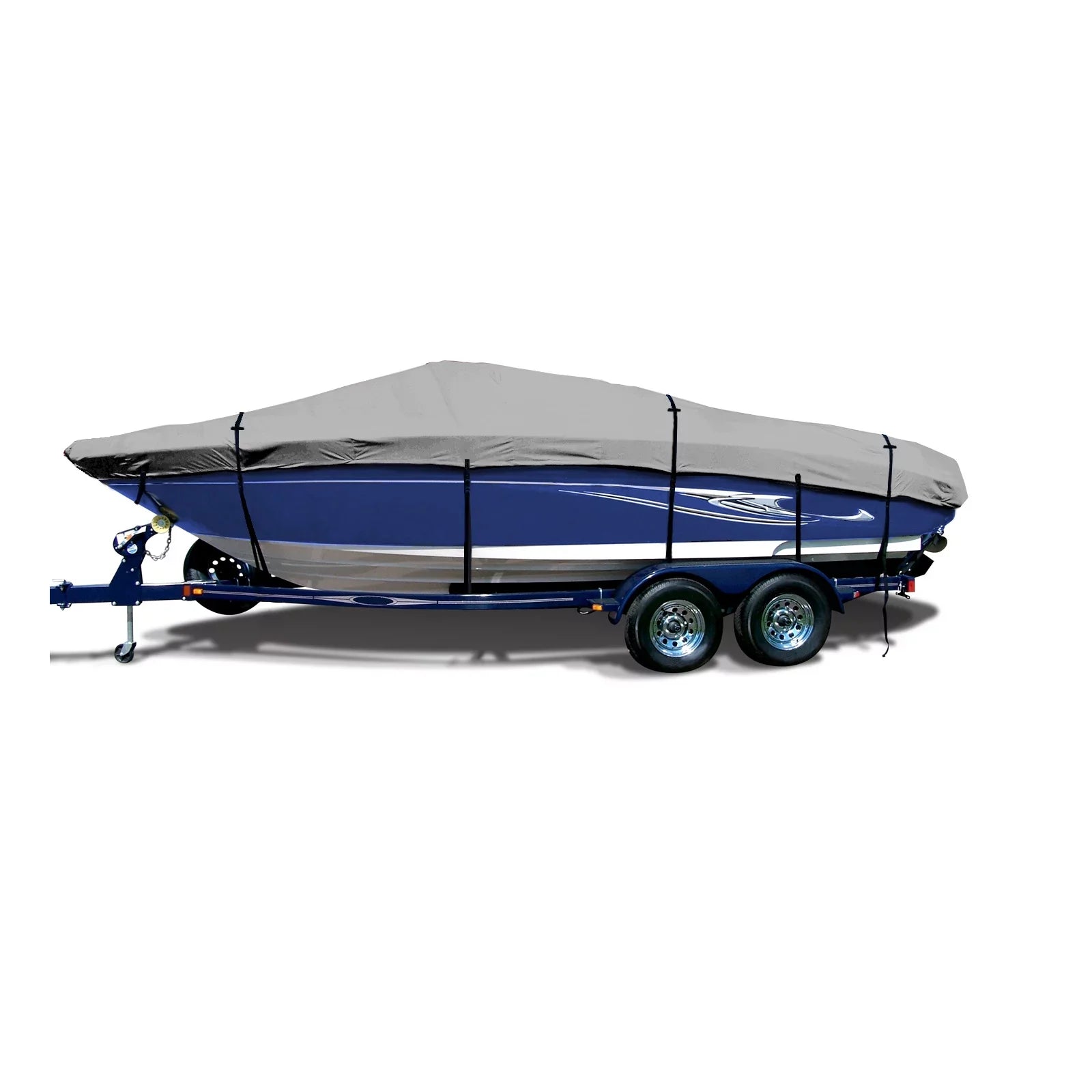O/B 92" Fishing SavvyCraft Pro Boat Style Bass Trailerable Cover Grey 18'6" x