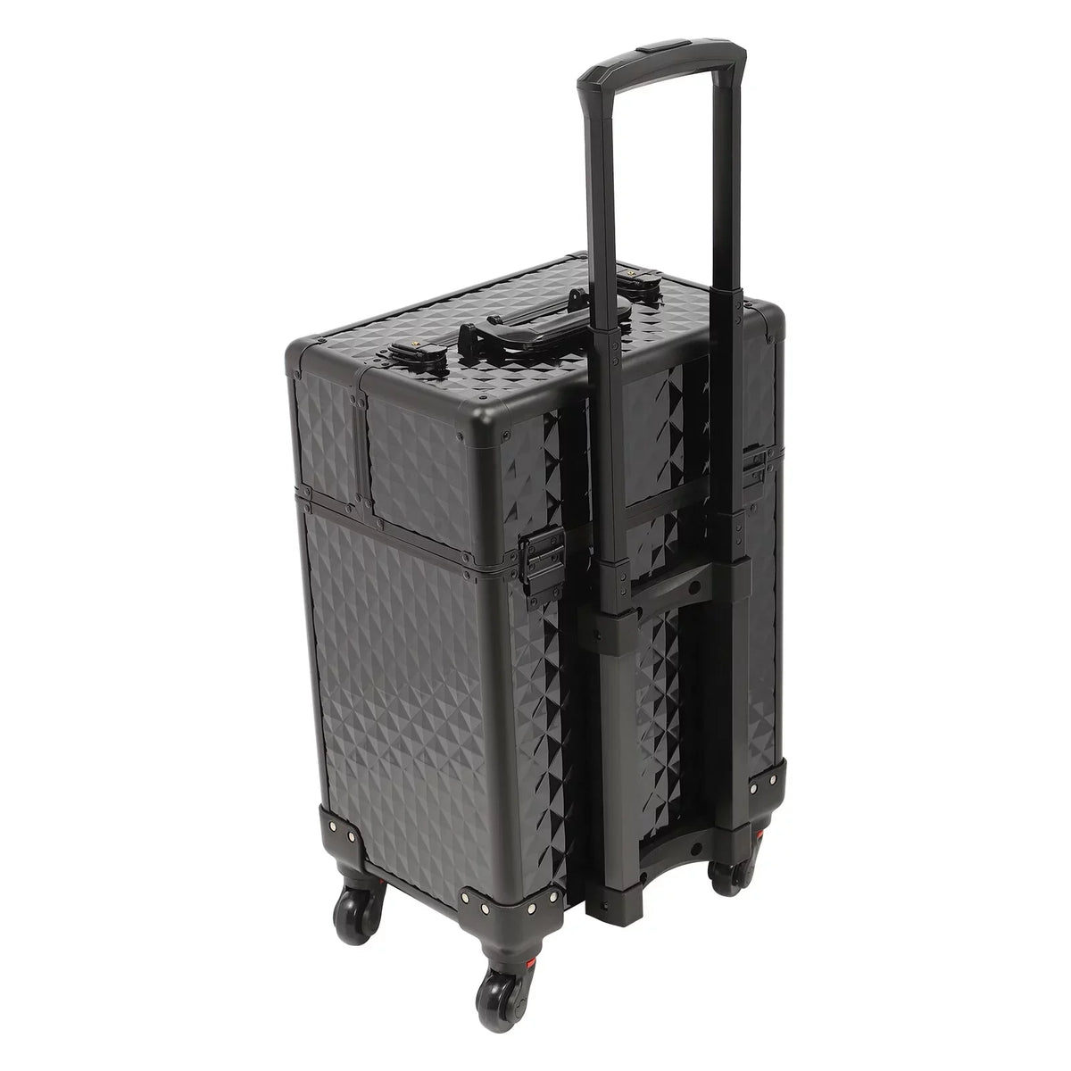Trunk Case Rolling Nail Salon Cart Manicure Luggage Trolley Cosmetic Organizer Makeup Box Wheeled Storage Black Case Aiqidi Train