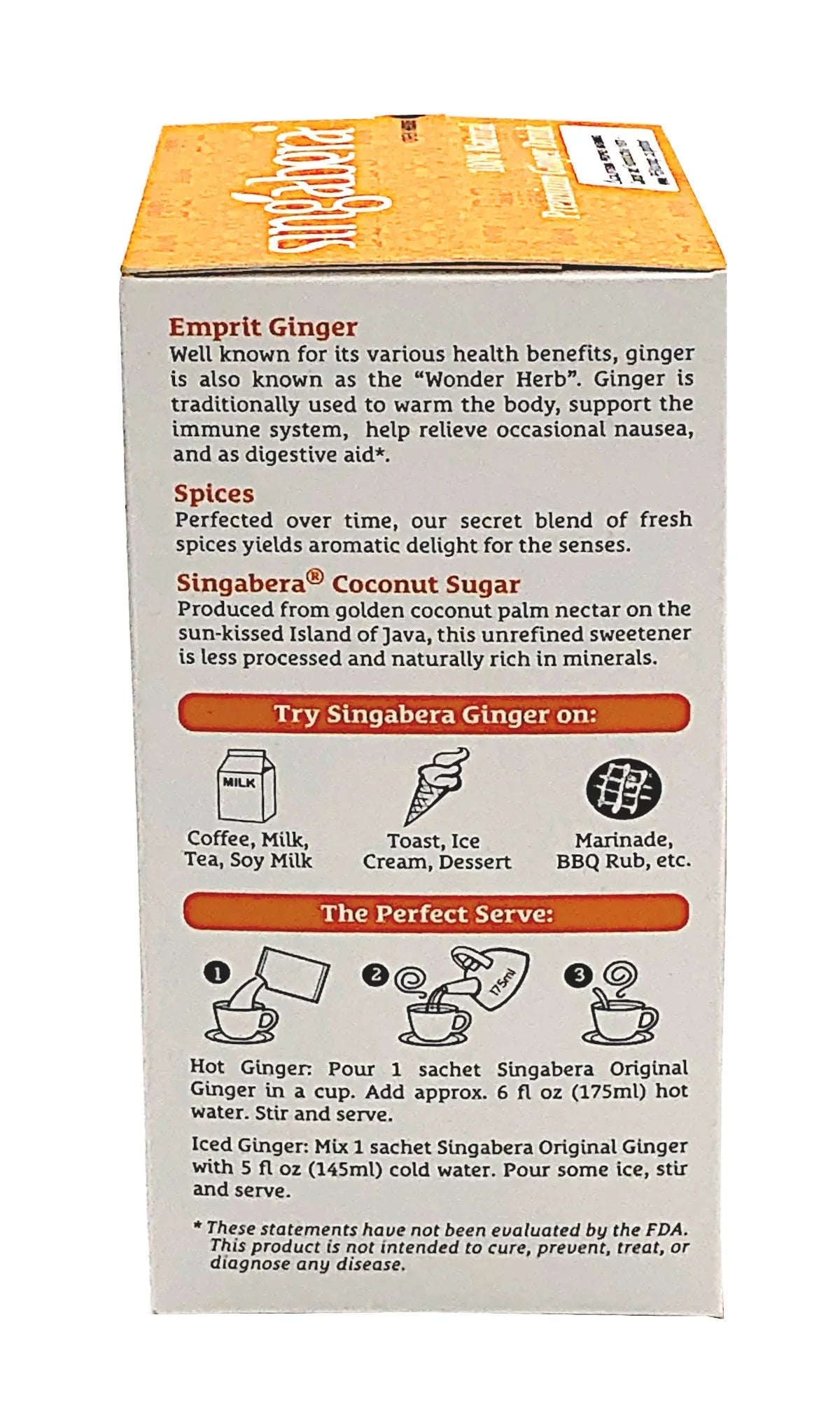 Singabera of 3 Original Ginger Pack Drink,