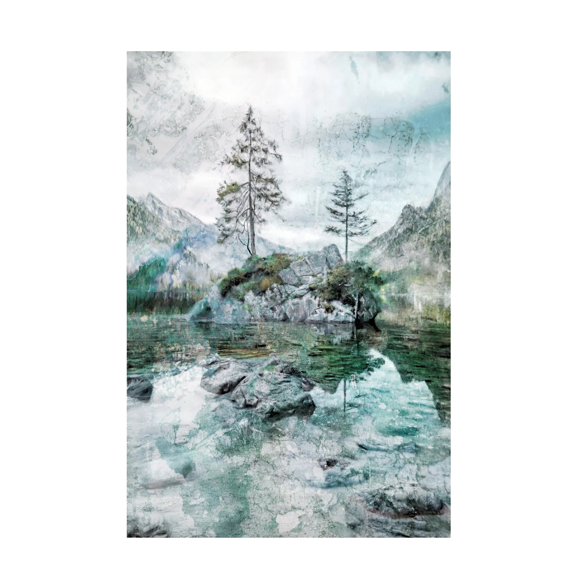 and Art Mountain 'Lake Pine Canvas Katrina Jones landscape' Tree