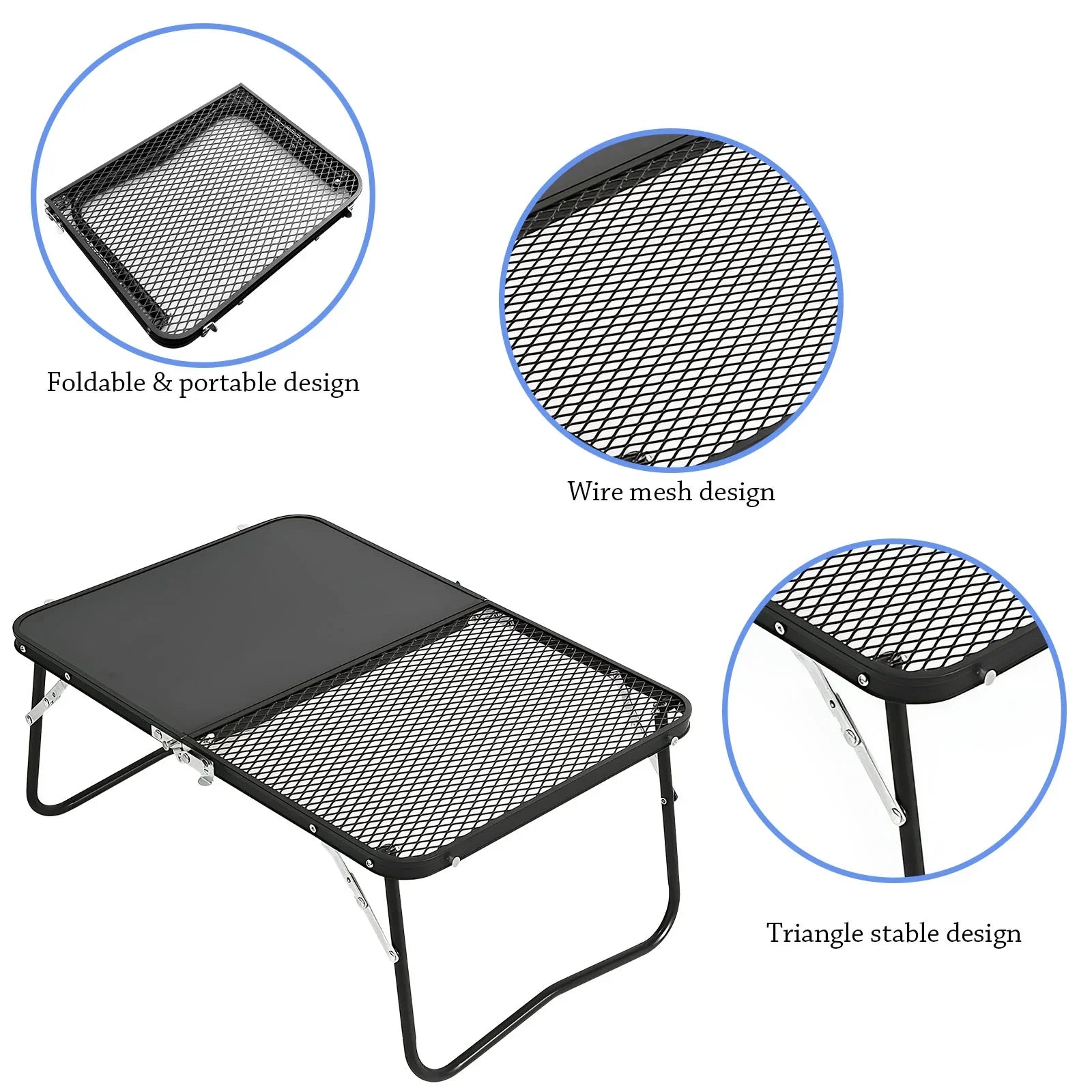Barbecue, Board Camping Picnic, Table, Campfire and Outdoor for Table Fishing,Camping. 2-in-1 Portable Grill Folding Cutting