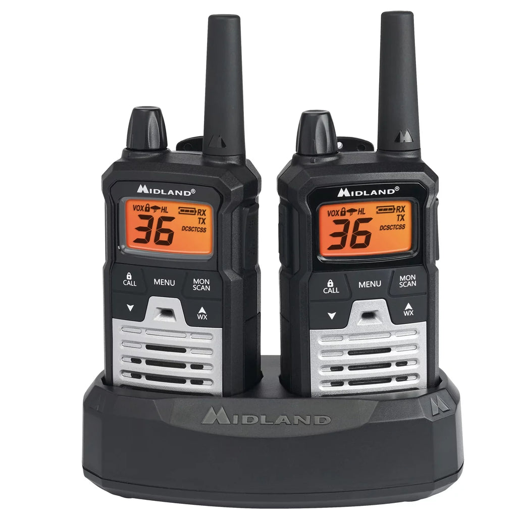 and NOAA GMRS Walkie Alert + with Codes Two Radio Midland Long Talkie Way Range - 121 Privacy T290VP4 Weather X-TALKER Scan