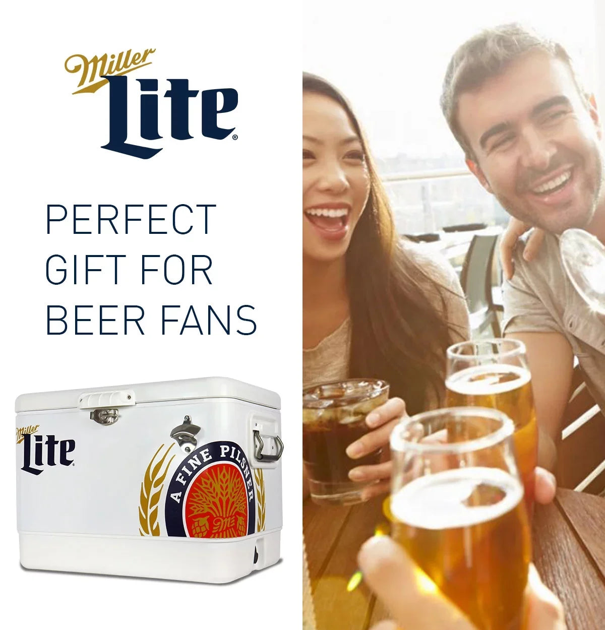 51L Fishing 85 Tailgating, Blue, Camping, Beach, Portable Chest with Cooler, RV, QT), Opener, and Beverage BBQs, (54 White steel-belted Can Bottle Miller Lite for Cooler Ice