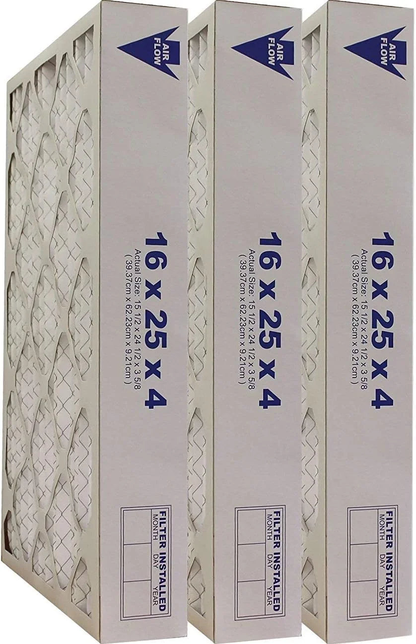 24-1/2 UF-4162511-3 x 3-5/8), (Actual Replacement MERV Size Pleated United x Pack 16x25x4 Furnace 3 15-1/2 Air Filter, 11 Filter