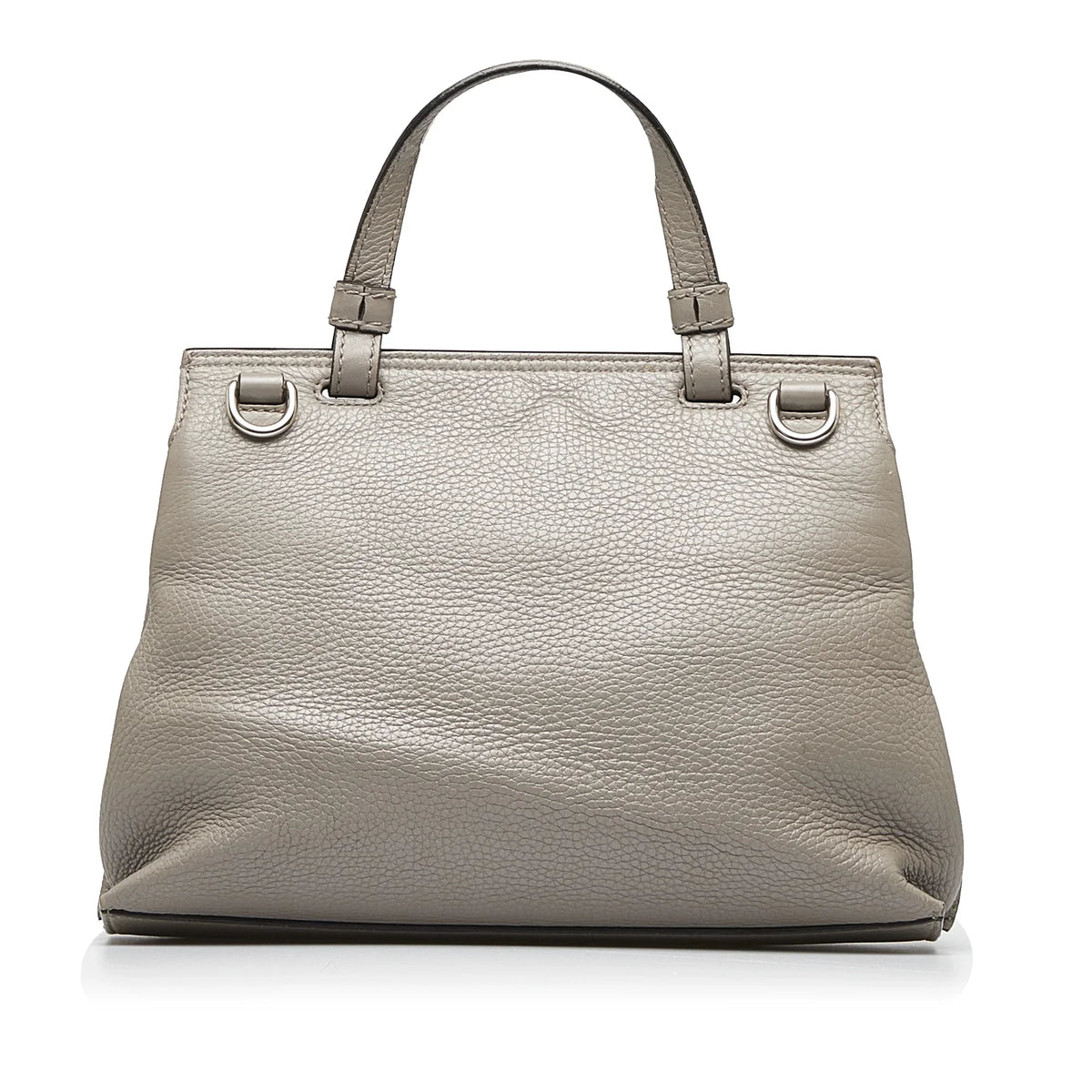 Bamboo Satchel Gray Leather Authenticated (Good) Daily Pre-Owned Medium Calf Unisex Gucci