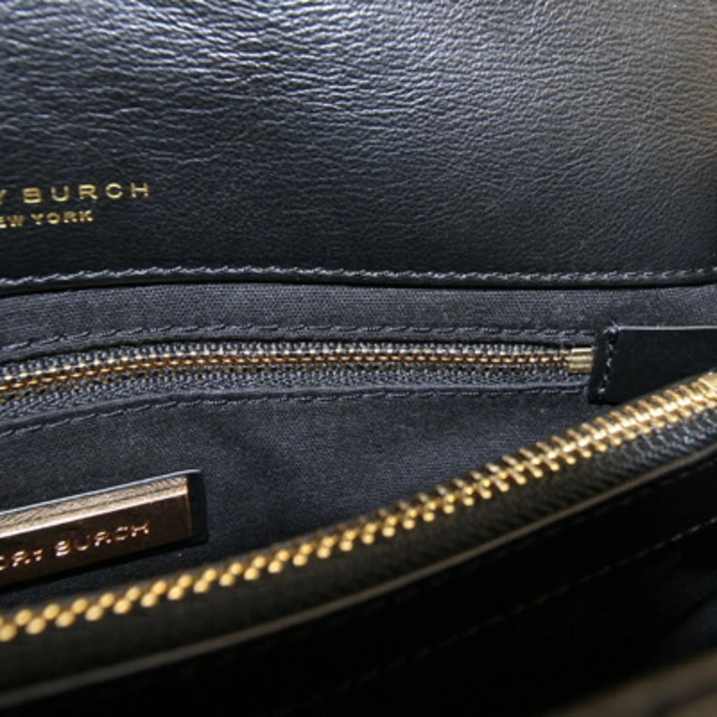 BURCH Shoulder Quilted Chevron Kira Bag Tory Chain Pre-Owned TORY (Good) Black Women's 58465 Leather Burch