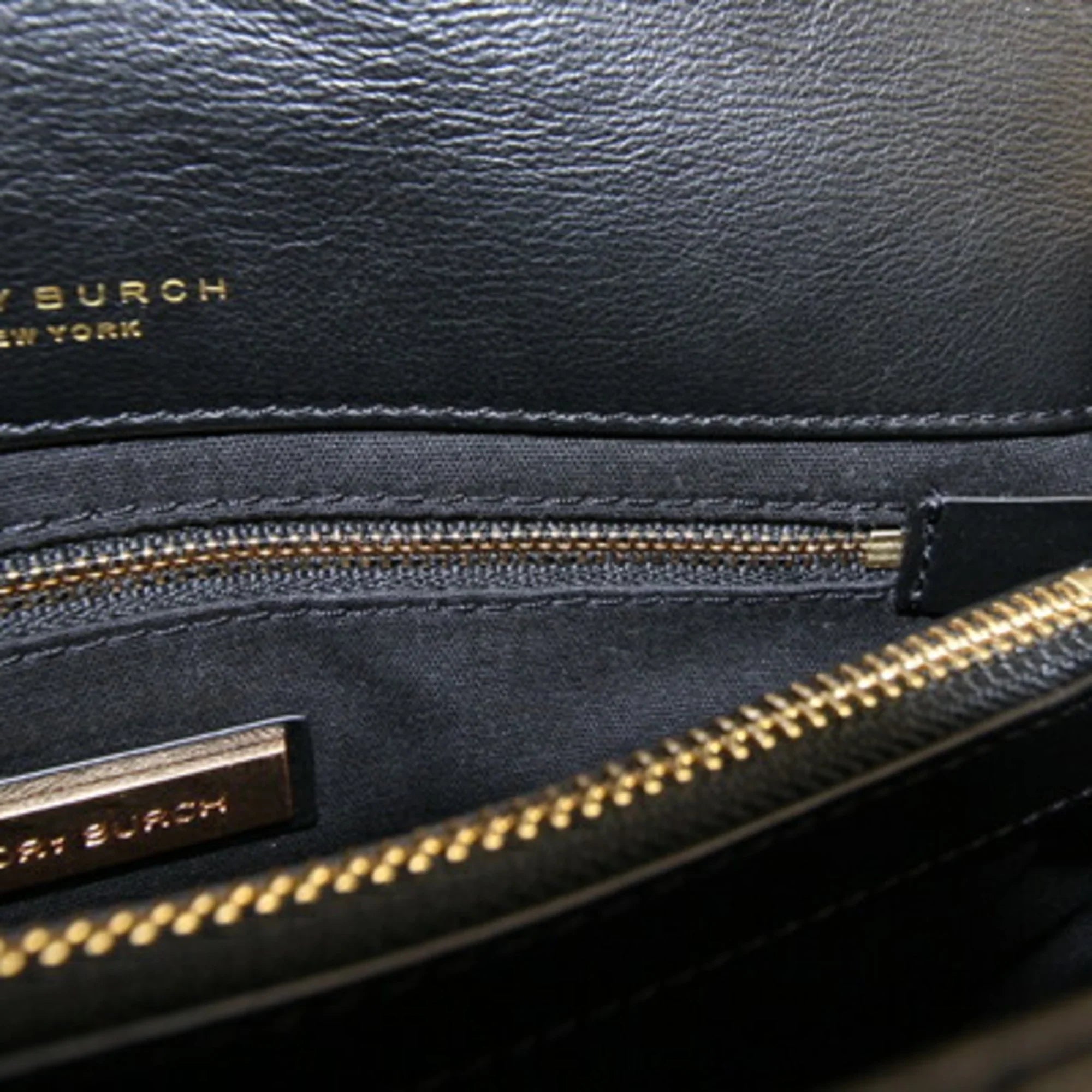 BURCH Shoulder Quilted Chevron Kira Bag Tory Chain Pre-Owned TORY (Good) Black Women's 58465 Leather Burch