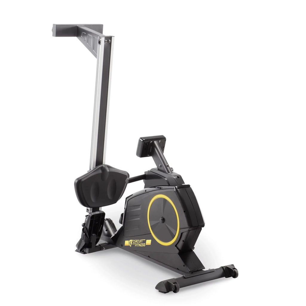 with Monitor 8 CIRCUIT Foldable Deluxe Wheels/LCD Machine AMZ-986RW Settings/Transport Magnetic Resistance Rowing FITNESS