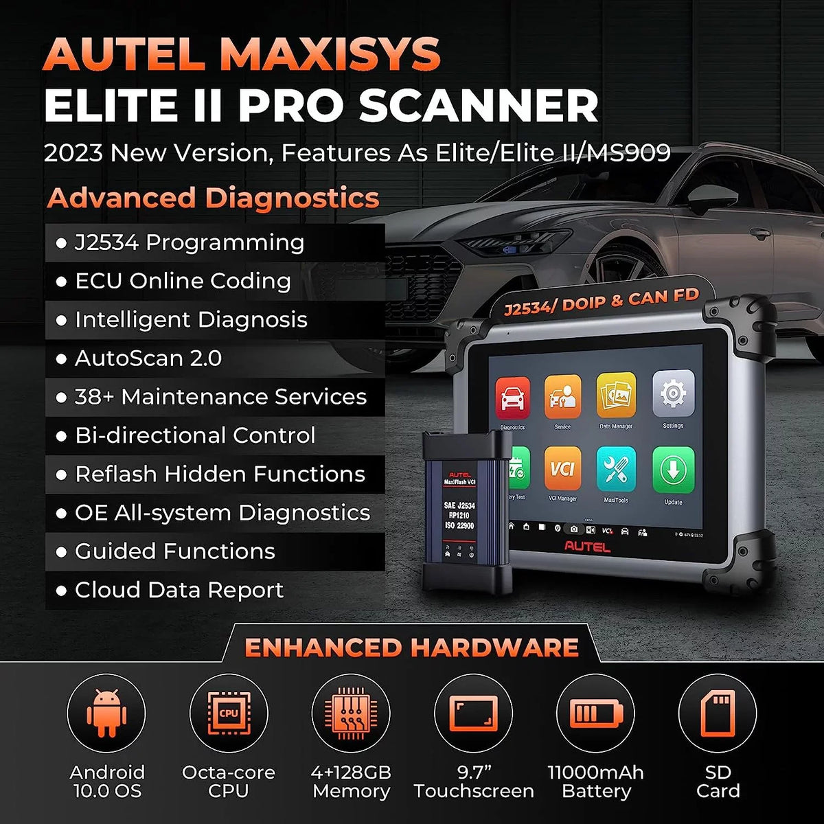 Car Coding, Ver. Elite MS909/ New 2 Elite J2534 Programming MaxiSys 2 II Free ECU Intelligent Services Years Tool Scan 38+ Pro MS919/ Diagnostic Diagnostic Autel & of 2.0,