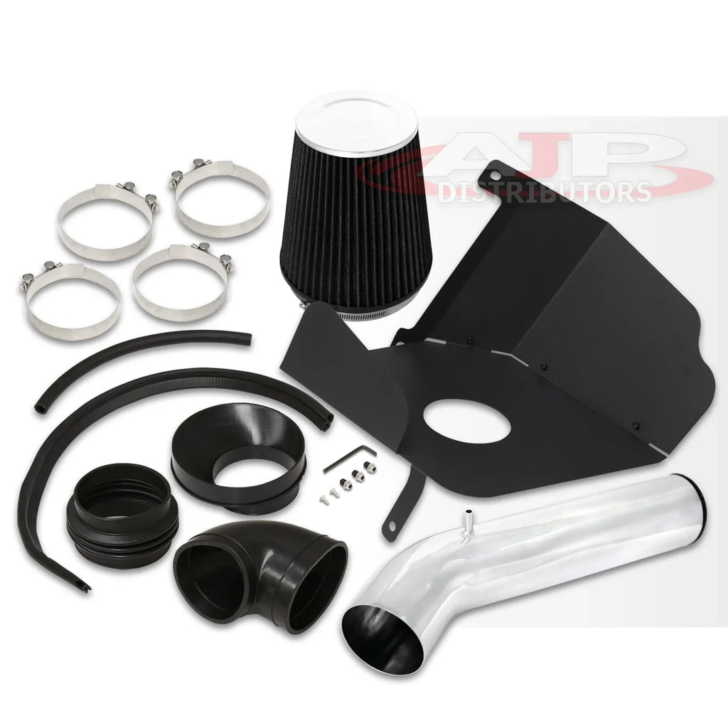 Silverado Distributors XL Filter Induction + Tahoe Intake Compatible/Replacement Aluminum Air GMC Cold Yukon Chevy Sierra Heat V8 Pipe For Avalanche Suburban AJP System Polish Escalade Cadillac Shield