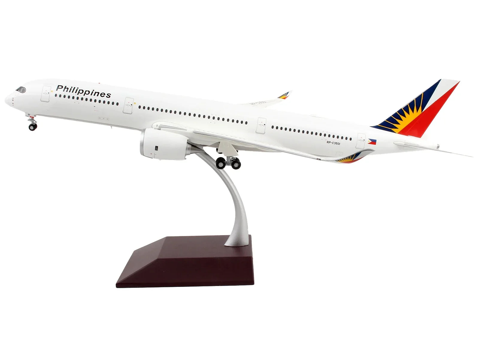 Diecast 200" Tail Model with Commercial White Aircraft Airplane by Series A350-900 Airbus 1/200 GeminiJets "Gemini Graphics