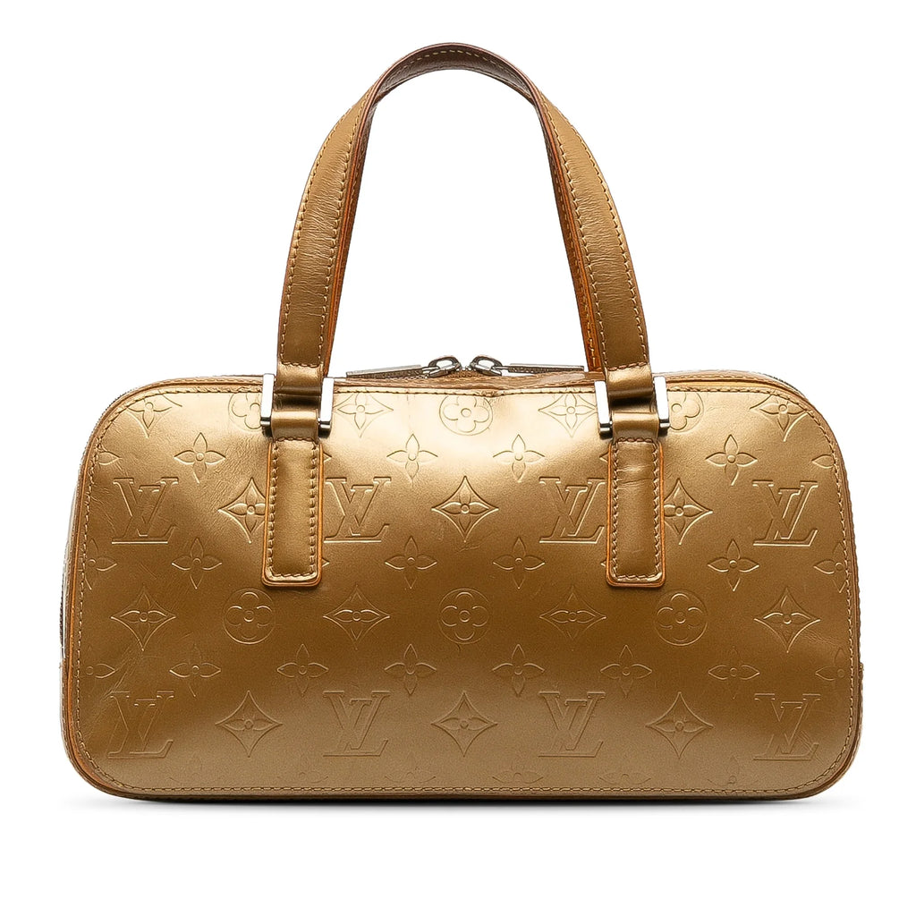 Monogram Louis Unisex Calf Brown Mat (Good) HandleBag Authenticated Top Vuitton Leather Handbag Pre-Owned Shelton