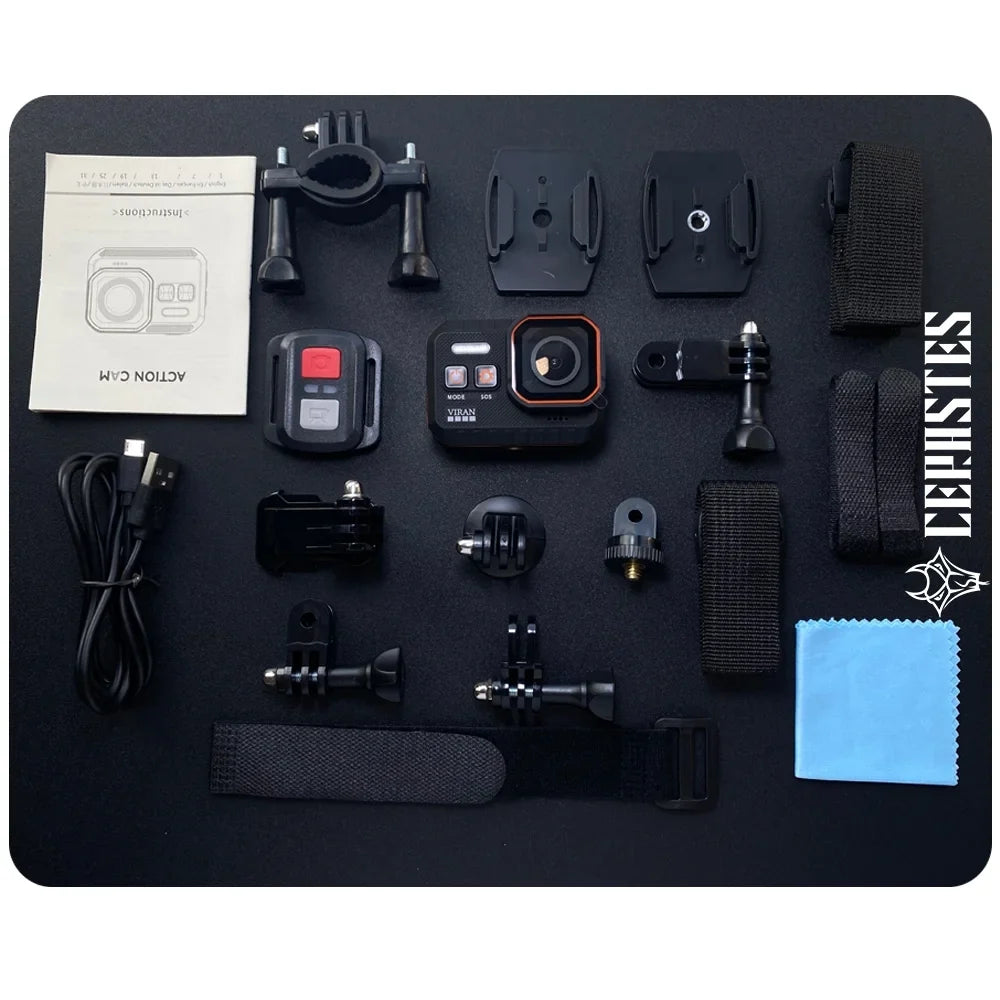 Control Waterproof Cam Remote Camera Camera Camera Sport Helmet Screen recorder drive Sports 4K60FPS With Action Action