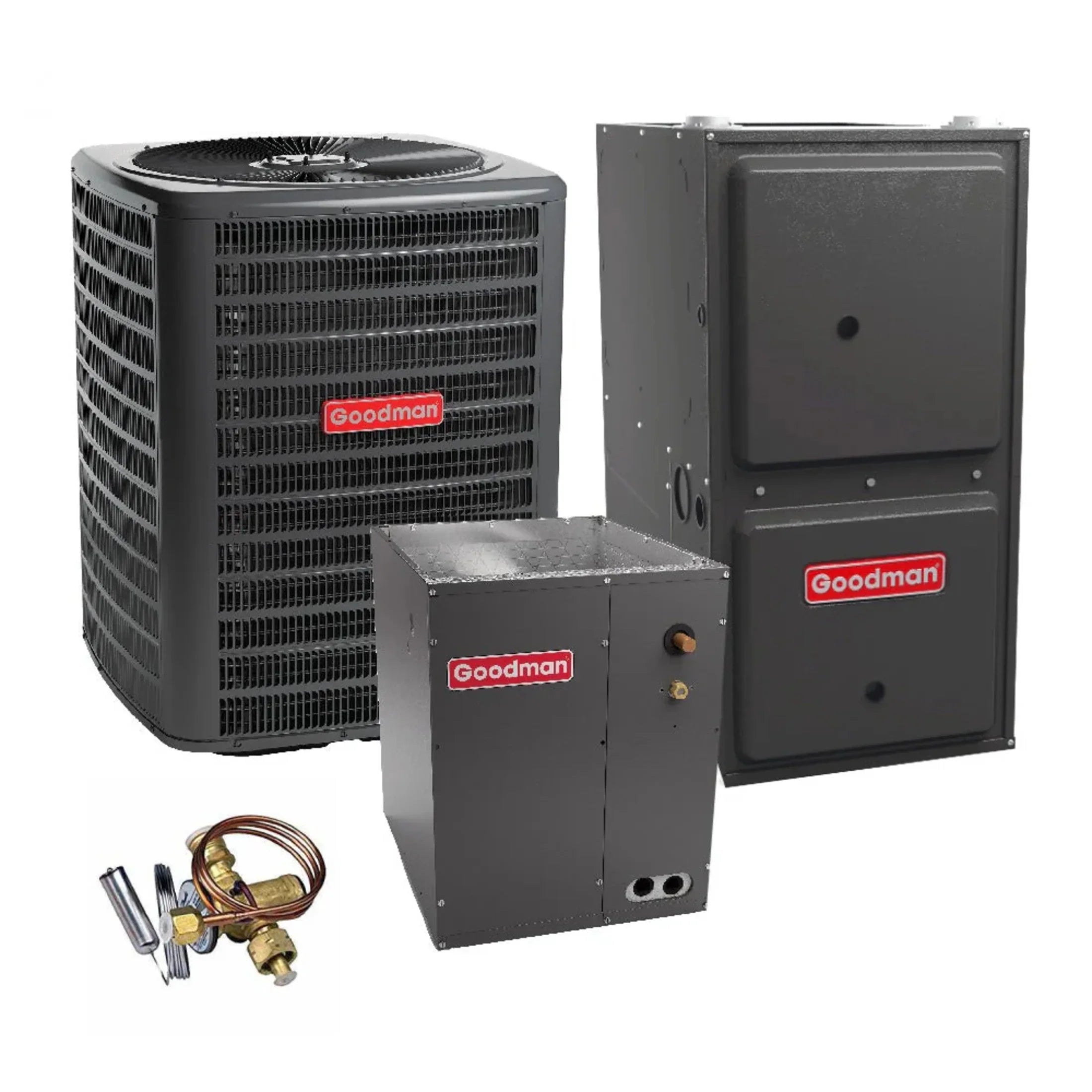 Heat Furnace with Coil and BTU GSZH502410 Goodman 96% SEER2 CAPTA3026B4 AFUE 2 14.5 Gas Upflow Pump GM9C960603BN Ton 60,000 System