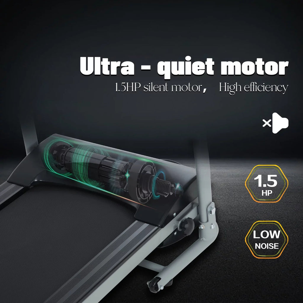 1.5HP Inolait Electric Black Machine, Folding Treadmill Running