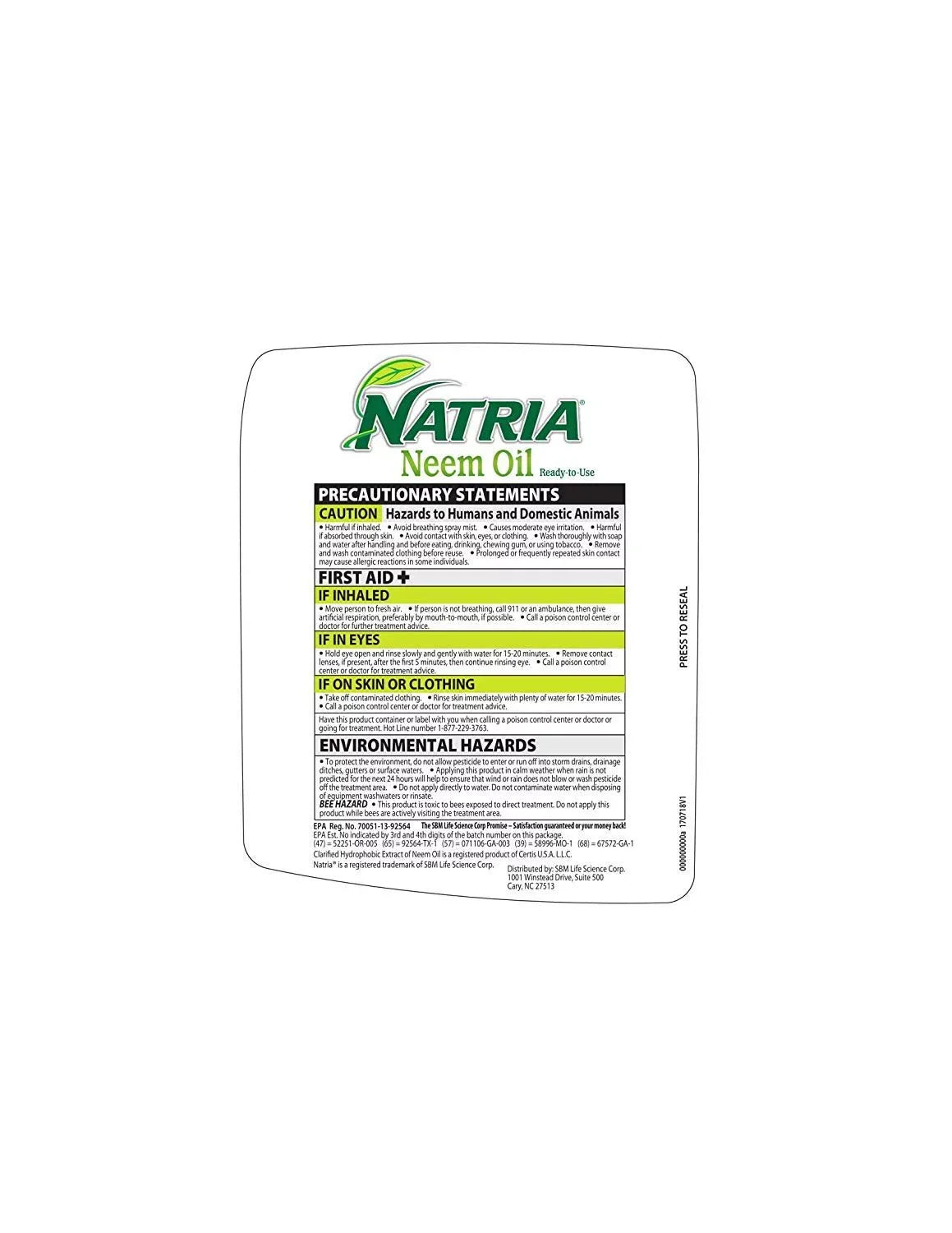 2 Oil Pack Ready-to-Use 24-Ounce, Disease of 706250A Control, and Neem Natria Pest