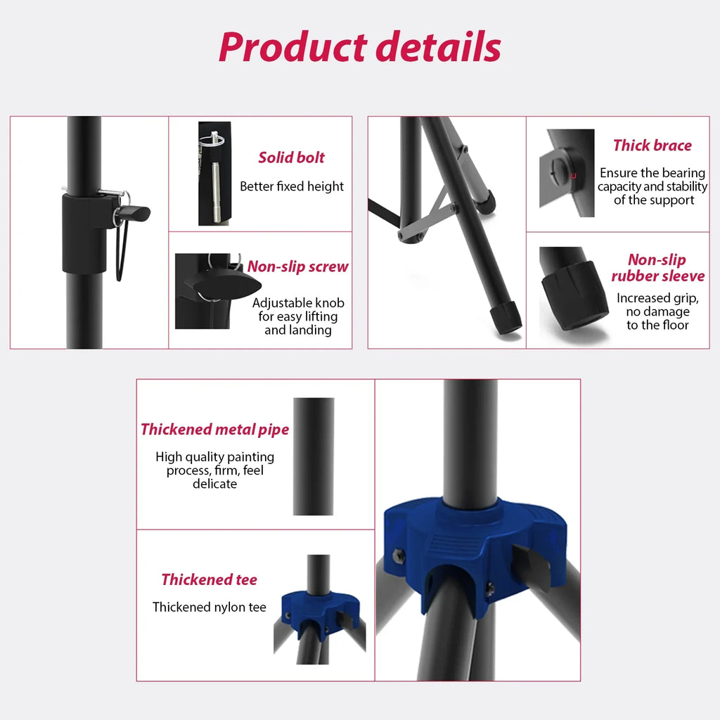 Bracket, Duty for with Telescoping Triangle Speakers Speaker Studio point Carevas Height, Stand Base Three Heavy