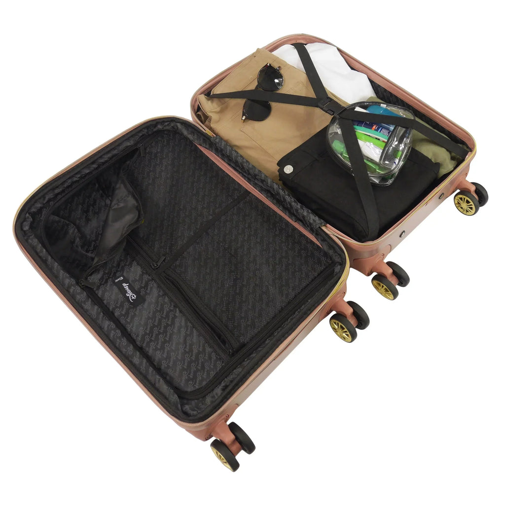 Disney Hardshell Molded Rolling Mouse Wheels, Luggage, Inch 25 Suitcase Gold with Minnie Rose