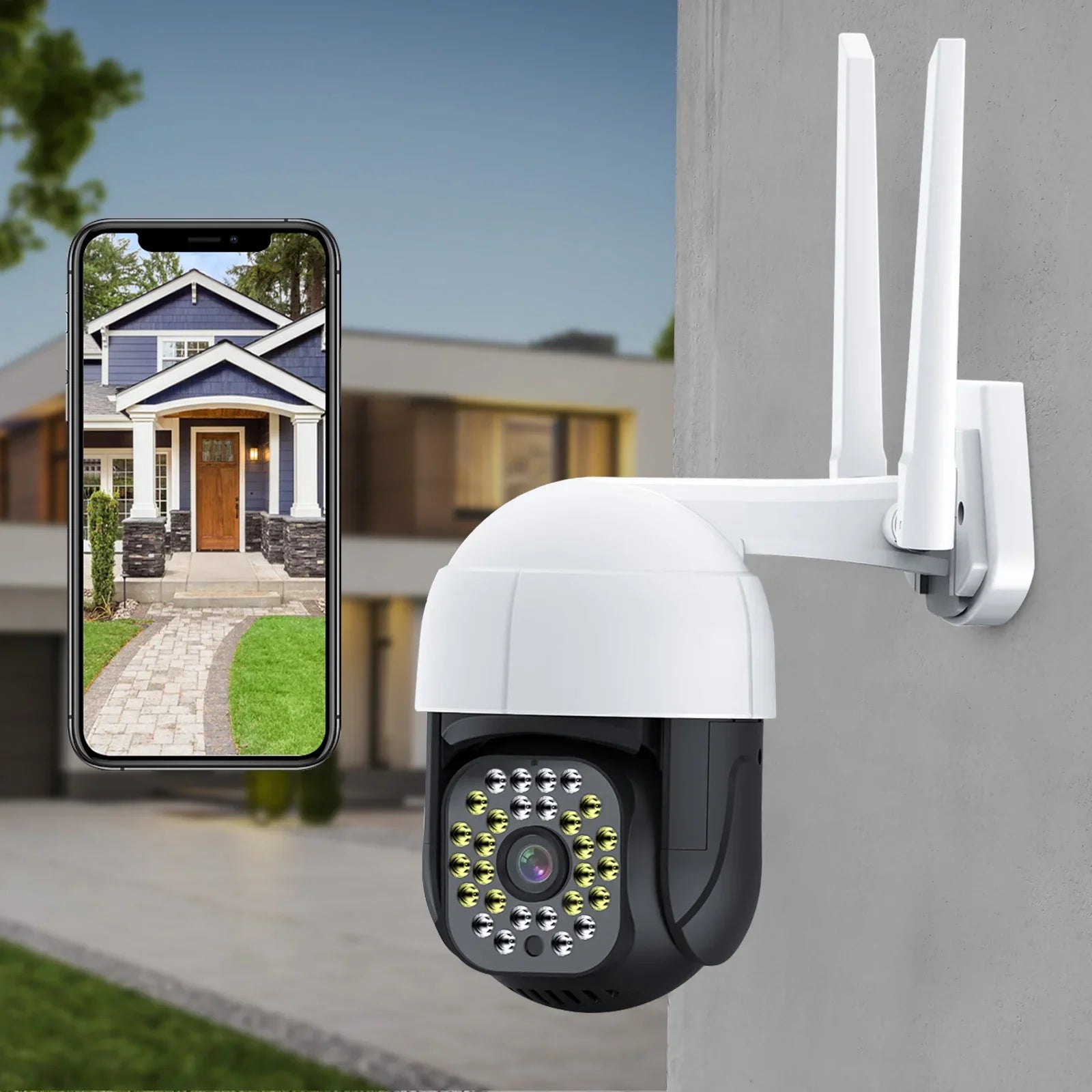 Detection, PTZ Camera, Security Cameras (2.4Ghz Siren, Night WiFi Color Motion Home Camera Plug Vision View, Audio Full Outdoor TOPVISION in) Camera Door 2 2K with 360Â° Way WiFi,
