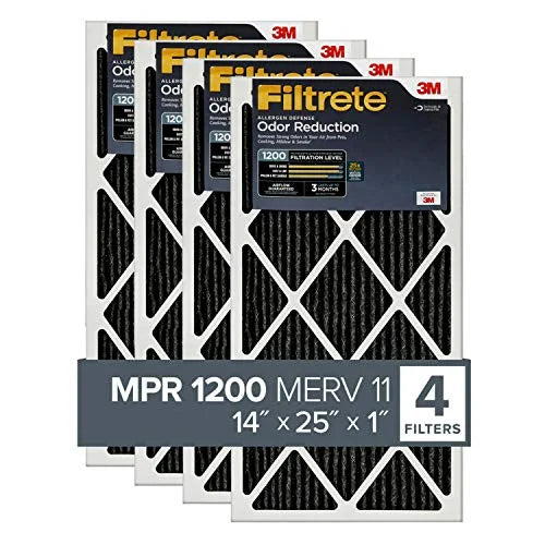 Defense x Odor (exact MPR AC 14x25x1, Allergen Air Filter, 6-Pack Filtrete 1200, 13.81 Furnace 24.81 0.81) dimensions x Reduction,