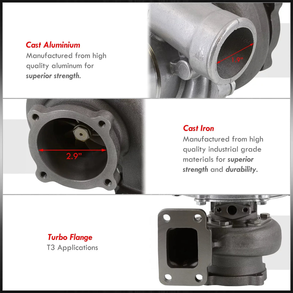 For AR GT30 Distributors Anti-Surge GT3582 Turbine Cooled 0.70 Flange Car Universal GT35 GTX3582R 4-Bolt T3 A/R & Water Charger 0.82 Compressor Turbo Oil AJP Boost Turbocharger Compatible/Replacement