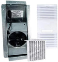 Louver, Mount Exhaust Unscented Fan Set Housing Motor Filter (A-Pack) -Complete Cartridge - Grille White and Metal Ductless