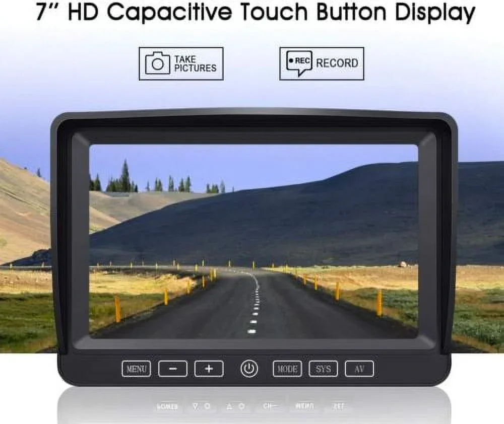 Semi Back 7" Up Waterproof ZEROXCLUB Vision 1080P Camera Truck HD Monitor Bus RV Wired for BY704 Night Trailer Kit Camera Rv Backup Box